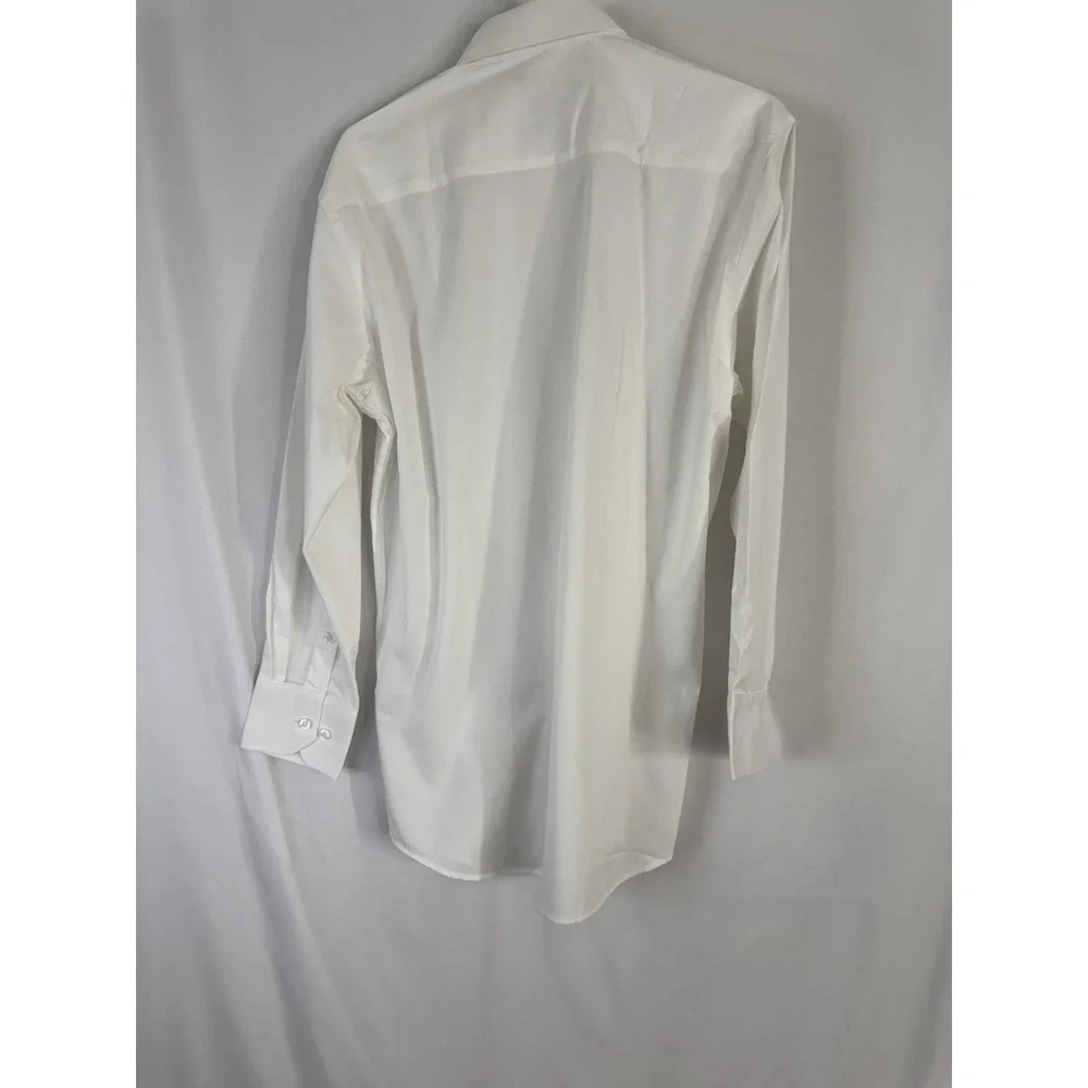 NWT Stacy Adams Classic Fit Dress Shirt White Med Cotton Blend Formal Button Up‎